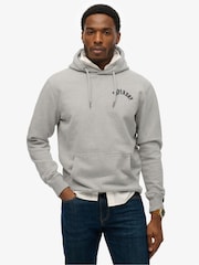 Gris claro - Superdry Athletic Essential Loose Fit Hoodie - Imagen 1 de 3