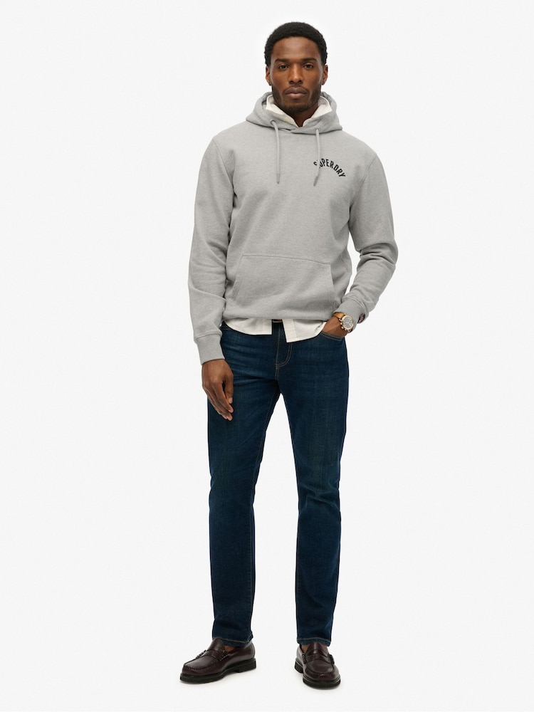 Gris claro - Superdry Athletic Essential Loose Fit Hoodie - Imagen 2 de 3