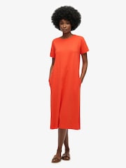 Superdry Grenadine Orange Midi 100% Cotton T-Shirt Dress - Image 1 of 6
