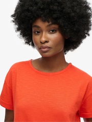 Superdry Grenadine Orange Midi 100% Cotton T-Shirt Dress - Image 5 of 6