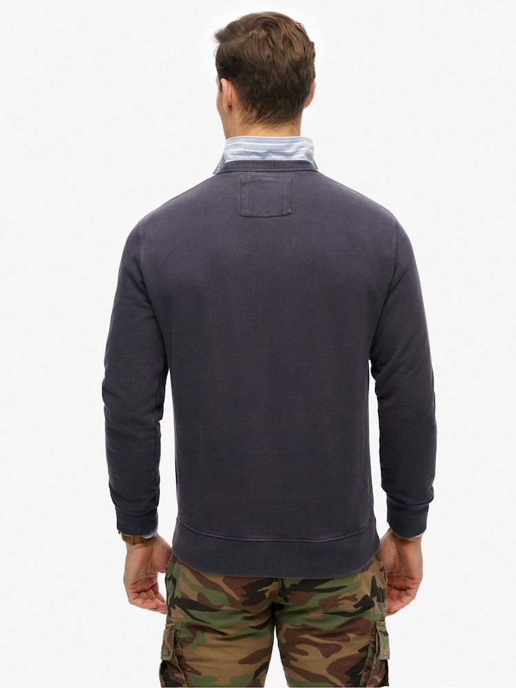 Superdry French Navy Merchant Relaxed Sweatshirt - Image 2 of 6