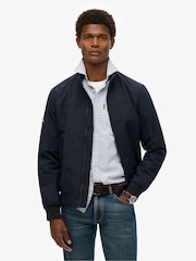 Superdry Eclipse Navy Nylon Relaxed Harrington Jacket - Image 1 of 7