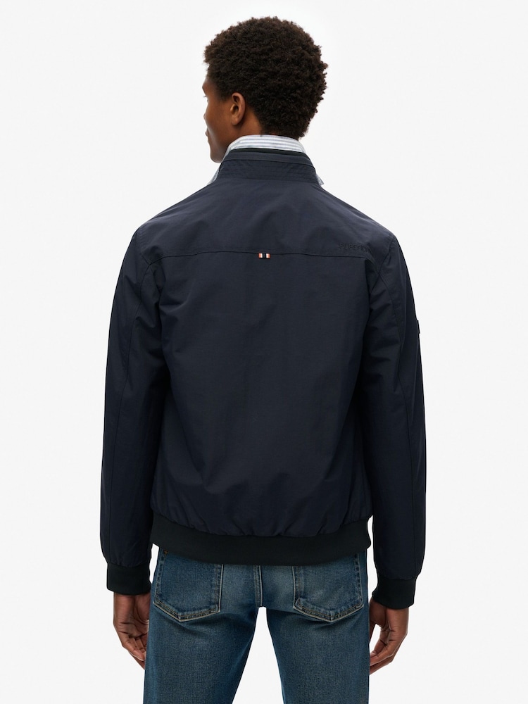 Superdry Eclipse Navy Nylon Relaxed Harrington Jacket - Image 2 of 7
