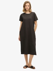 Superdry Black Midi 100% Cotton T-Shirt Dress - Image 1 of 7