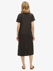 Superdry Black Midi 100% Cotton T-Shirt Dress - Image 2 of 7
