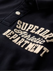 Superdry Eclipse Navy Vintage Athletic Long Sleeve Slim Fit Polo Shirt - Image 2 of 2