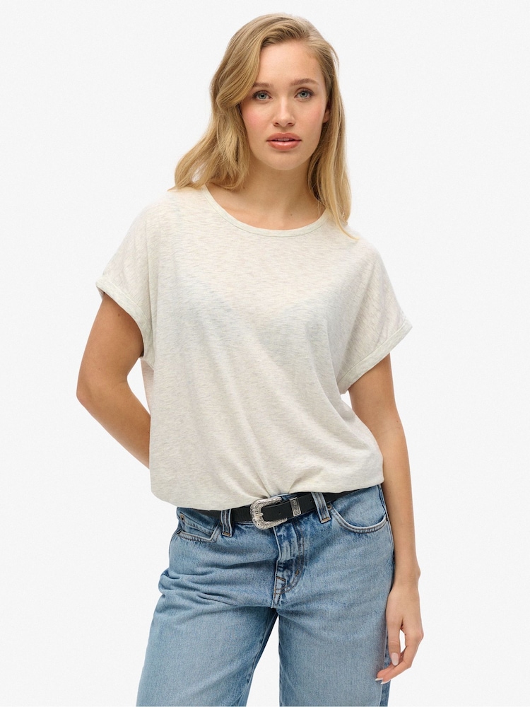Superdry Starlight Grey Marl Studios Loose T-Shirt - Image 1 of 5
