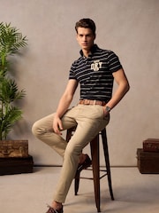 Superdry Blue Vintage Athletic Jersey Slim Fit Polo Shirt - Image 2 of 8