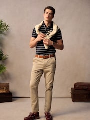 Superdry Blue Vintage Athletic Jersey Slim Fit Polo Shirt - Image 3 of 8