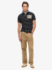 Superdry Blue Vintage Athletic Jersey Slim Fit Polo Shirt - Image 4 of 8