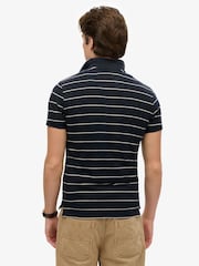 Superdry Blue Vintage Athletic Jersey Slim Fit Polo Shirt - Image 5 of 8