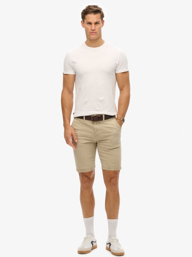 Superdry Tan Vintage International Slim Fit Chino Shorts - Image 1 of 7