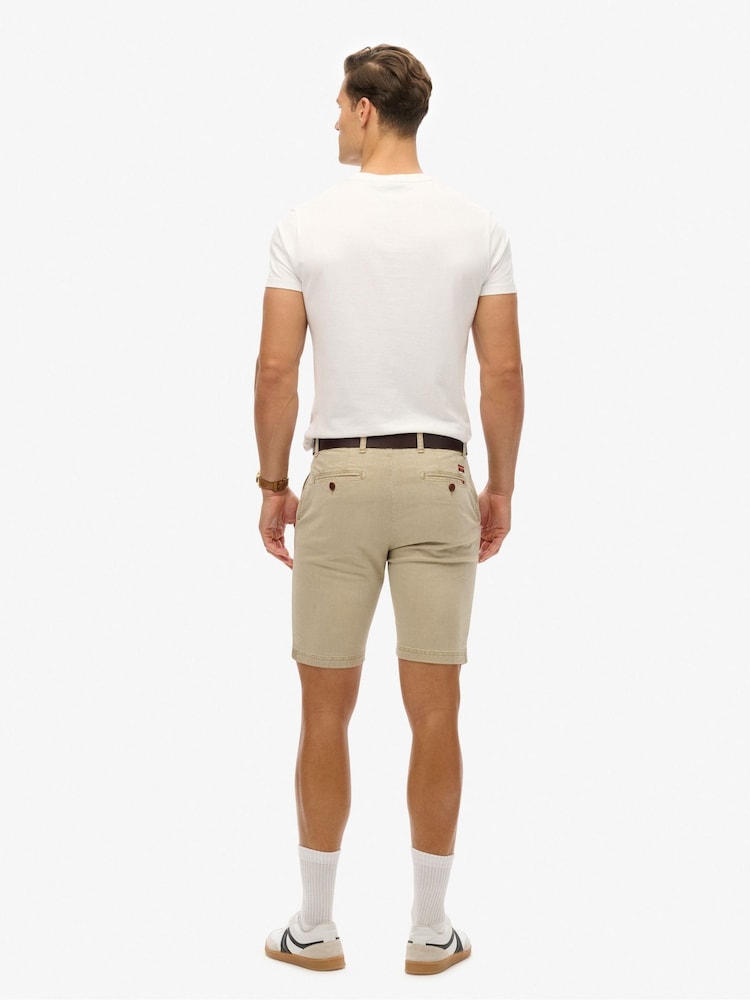 Superdry Tan Vintage International Slim Fit Chino Shorts - Image 2 of 7