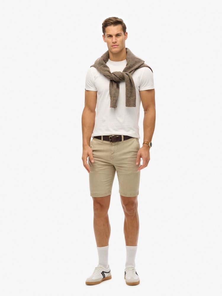 Superdry Tan Vintage International Slim Fit Chino Shorts - Image 3 of 7