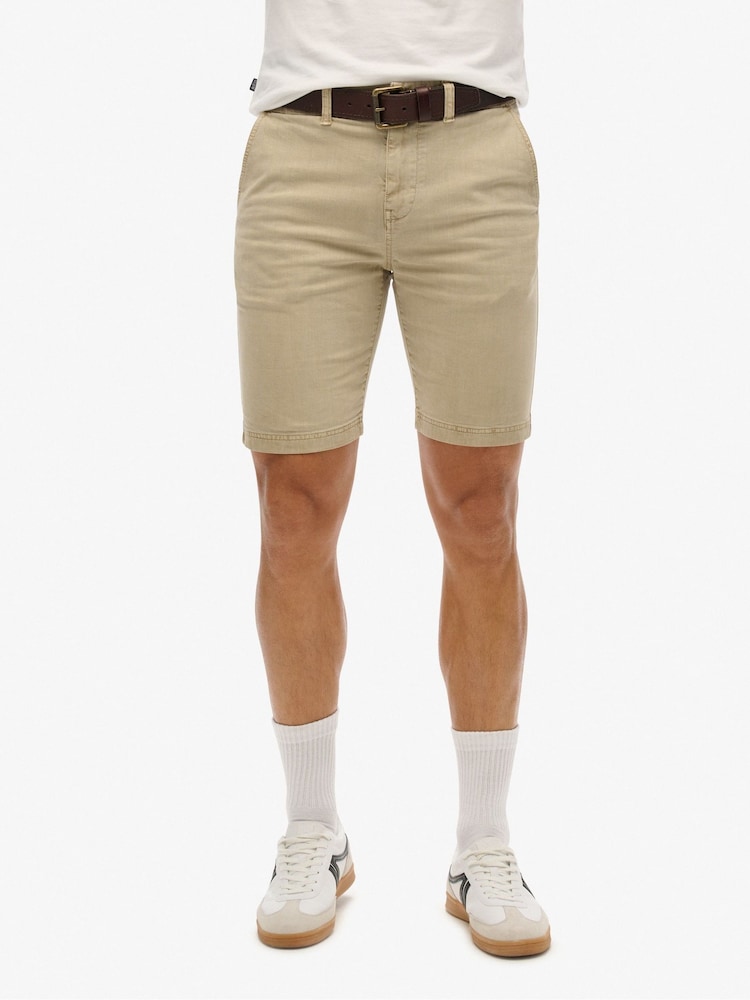 Superdry Tan Vintage International Slim Fit Chino Shorts - Image 4 of 7