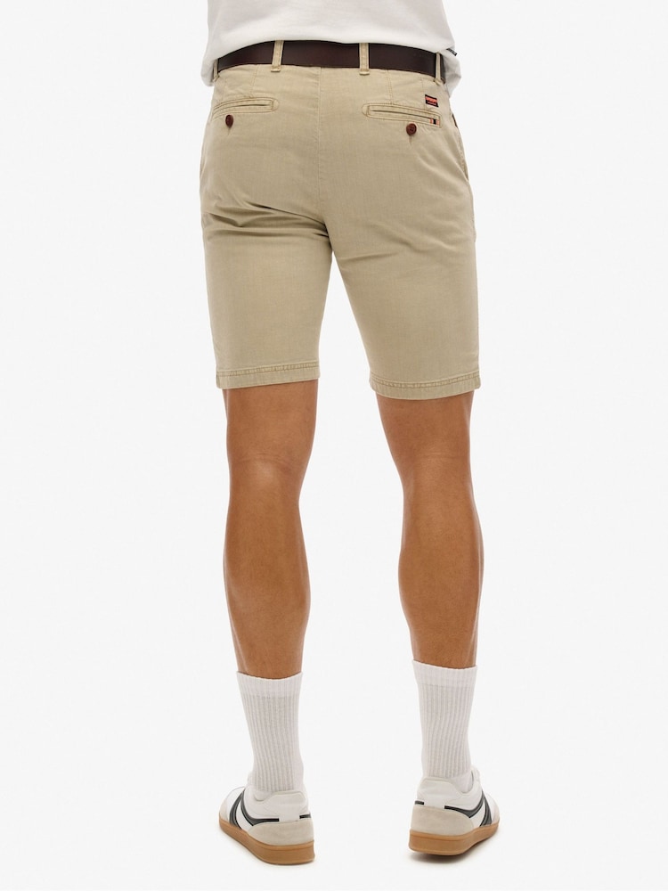 Superdry Tan Vintage International Slim Fit Chino Shorts - Image 5 of 7