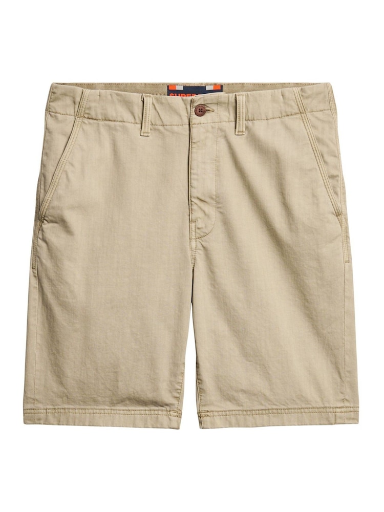 Superdry Tan Vintage International Slim Fit Chino Shorts - Image 6 of 7