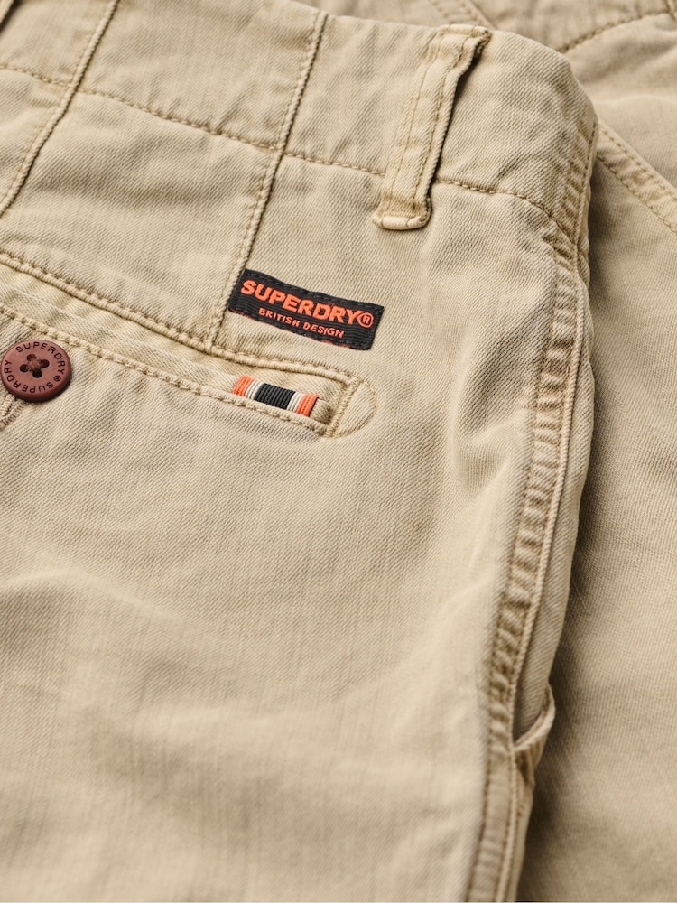 Superdry Tan Vintage International Slim Fit Chino Shorts - Image 7 of 7