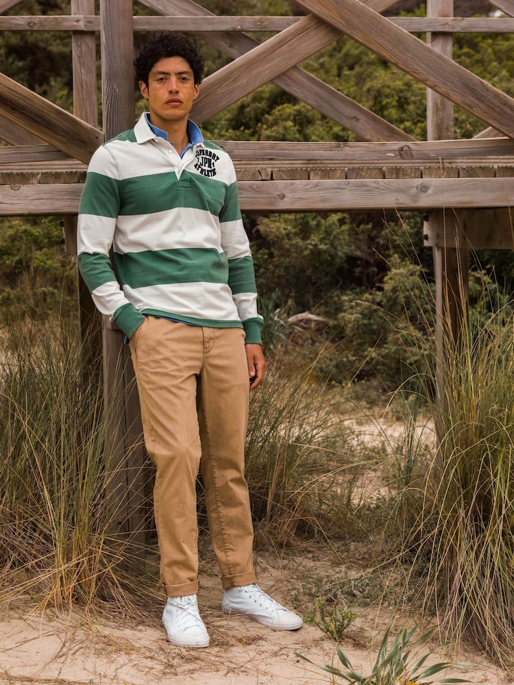 Superdry Green Vintage Athletic Relaxed Rugby Shirt - Image 2 of 8