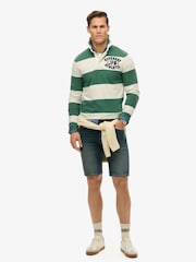 Superdry Green Vintage Athletic Relaxed Rugby Shirt - Image 3 of 8