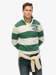 Superdry Green Vintage Athletic Relaxed Rugby Shirt - Image 6 of 8