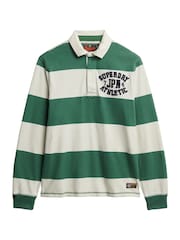Superdry Green Vintage Athletic Relaxed Rugby Shirt - Image 7 of 8