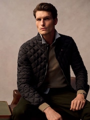 Superdry Jet Black Diamond Quilt Fuji Lite Slim Fit Jacket - Image 1 of 8