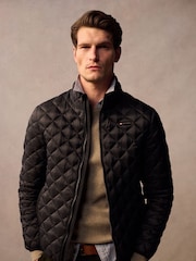 Superdry Jet Black Diamond Quilt Fuji Lite Slim Fit Jacket - Image 2 of 8