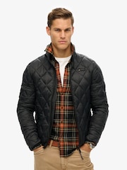 Superdry Jet Black Diamond Quilt Fuji Lite Slim Fit Jacket - Image 4 of 8