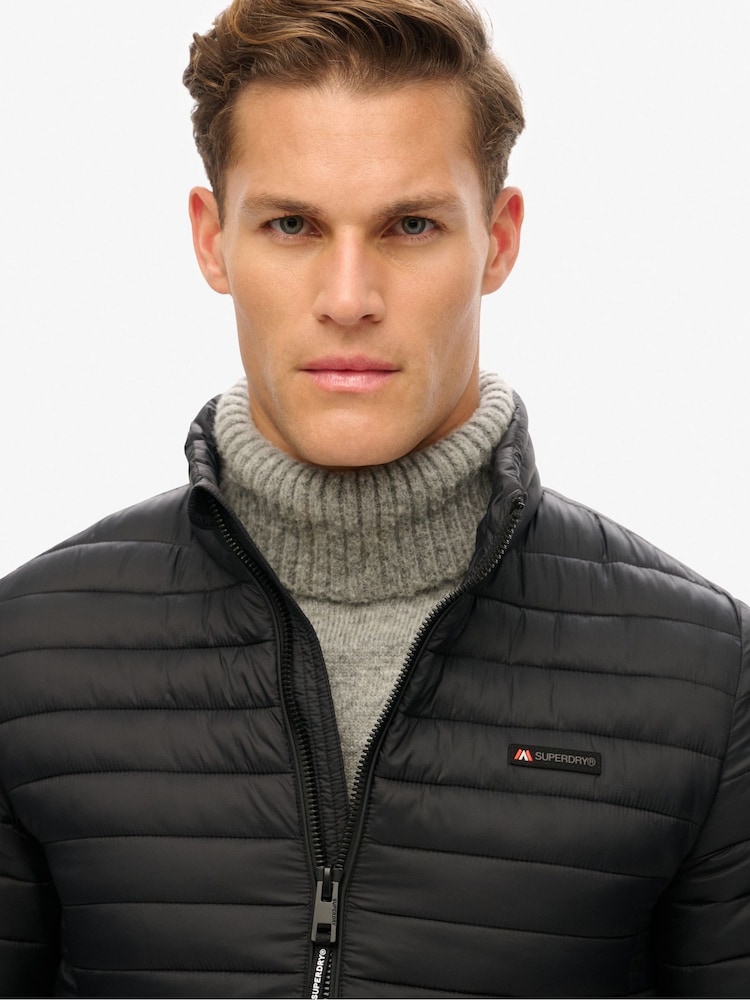 Superdry Jet Black Non-Hooded Fuji Lite Slim Fit Jacket - Image 4 of 6