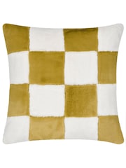 heya home Olive Cozee Check Faux Fur Cushion - Image 3 of 5