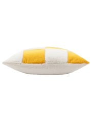 heya home Yellow Cozee Check Faux Fur Cushion - Image 4 of 5