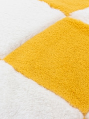 heya home Yellow Cozee Check Faux Fur Cushion - Image 5 of 5