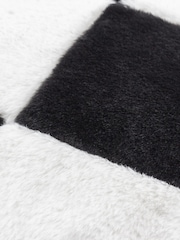 heya home Black Cozee Check Faux Fur Cushion - Image 5 of 5