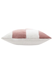 heya home Pink Cozee Check Faux Fur Cushion - Image 4 of 5