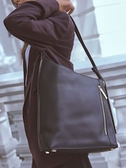 Black Leather and Premium Asymmetric Shoulder Bag - Image 3 of 5