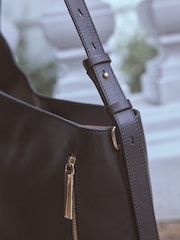 Black Leather and Premium Asymmetric Shoulder Bag - Image 4 of 5