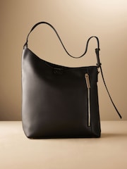 Black Leather and Premium Asymmetric Shoulder Bag - Image 5 of 5