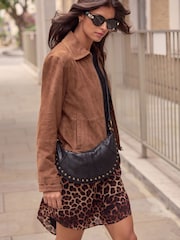 Black Studded Cross-Body Bag - Image 3 of 8