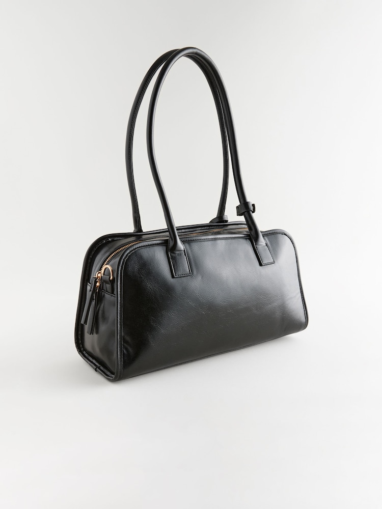 Black Belted Shoulder Bag - Image 2 of 6