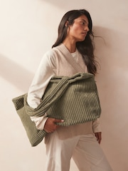 Khaki Green Cord Shopper Bag - Image 1 of 6