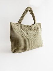 Khaki Green Cord Shopper Bag - Image 3 of 6