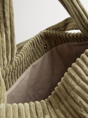 Khaki Green Cord Shopper Bag - Image 5 of 6