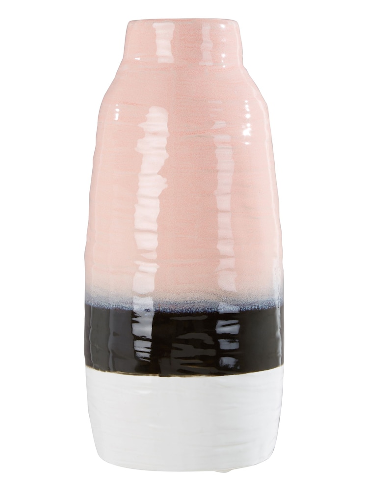 Interiors by Premier Pink Caldera Tie Dye Effect Stoneware Vase - Image 2 of 5