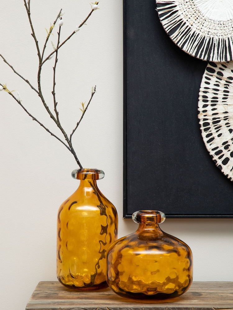 Fifty Five South Amber Huda Glass Bottle Vase - Image 2 of 6