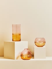 Interiors by Premier Pink and Yellow Optik Ombre Glass Vase - Image 1 of 6