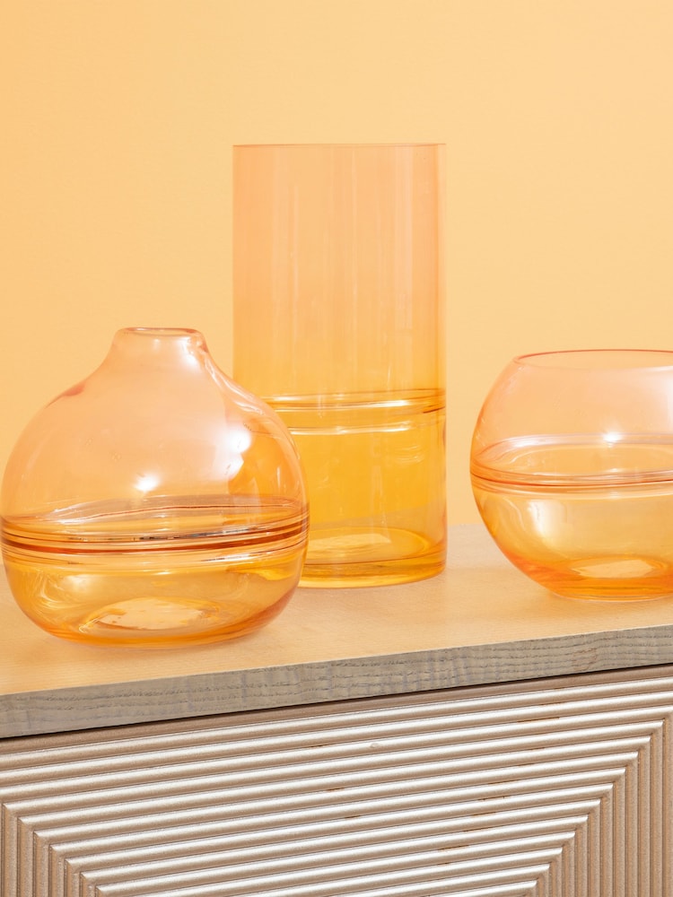 Interiors by Premier Pink and Yellow Optik Ombre Glass Vase - Image 6 of 6