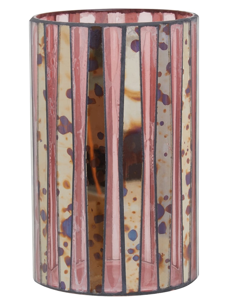 Fifty Five South Pink Gaia Mosaic Glass Candle Holder - Image 1 of 5