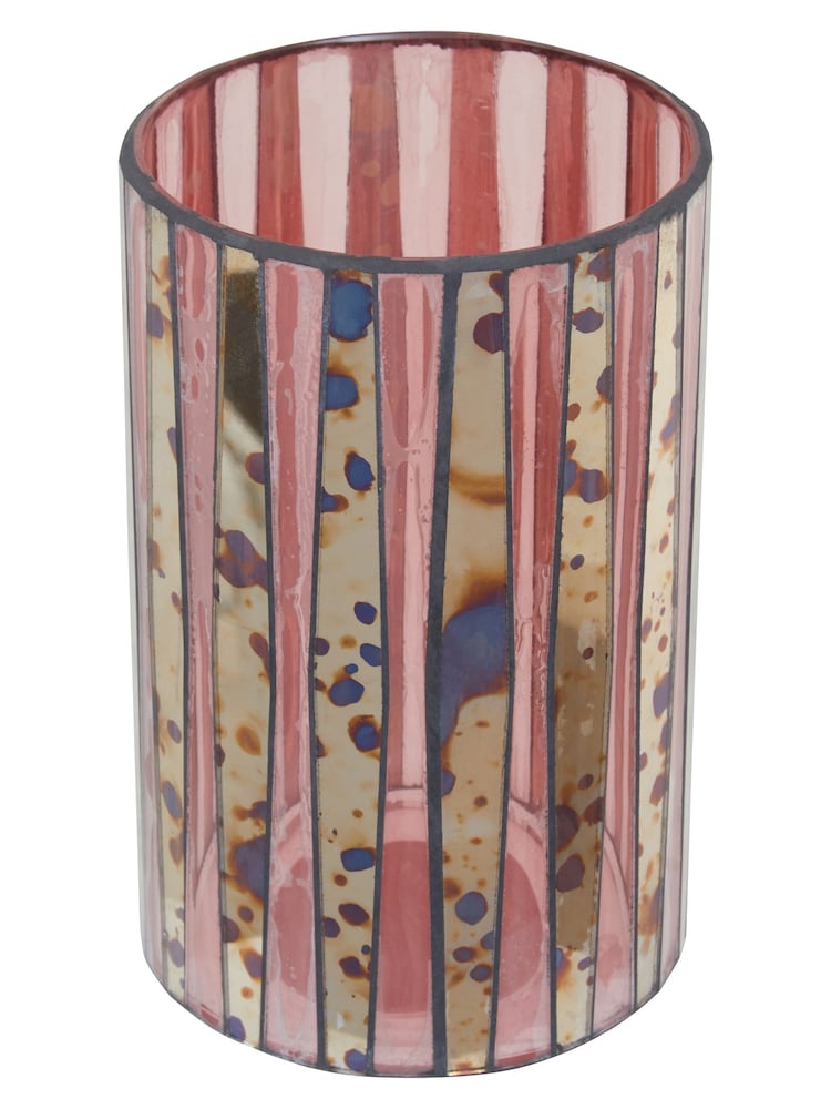 Fifty Five South Pink Gaia Mosaic Glass Candle Holder - Image 2 of 5