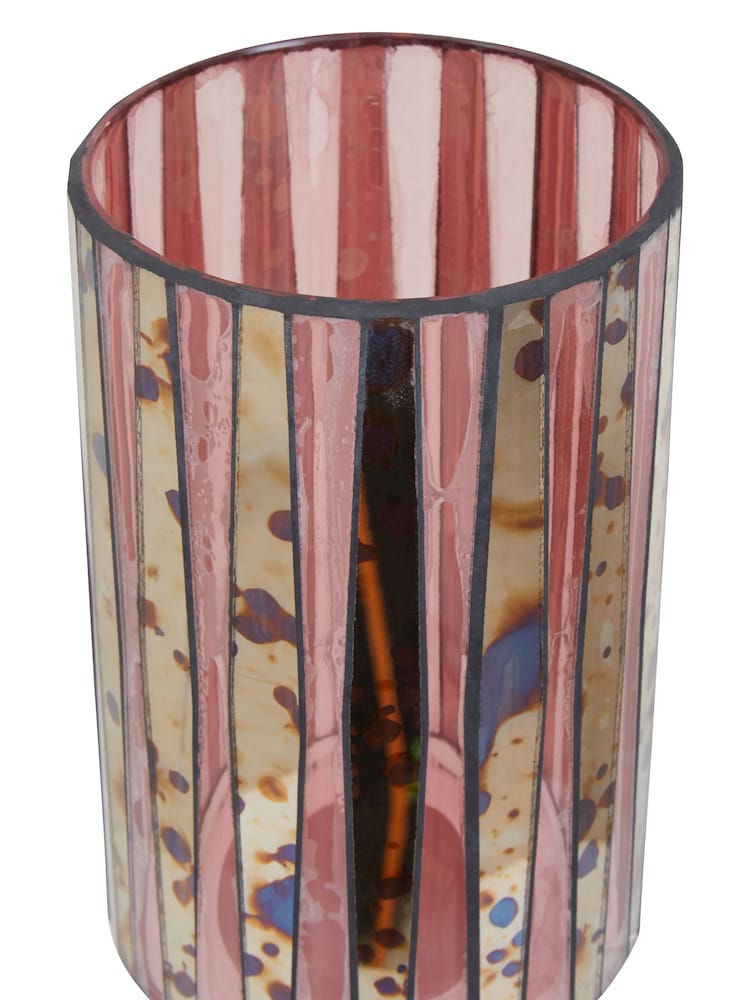 Fifty Five South Pink Gaia Mosaic Glass Candle Holder - Image 5 of 5